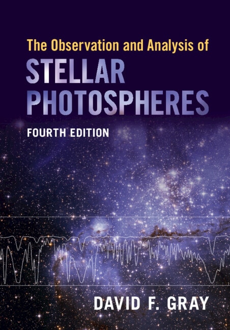 Couverture_The Observation And Analysis Of Stellar Photospheres