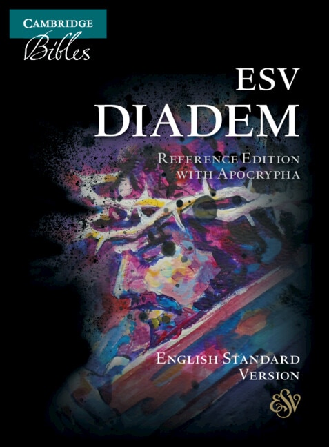 Front cover_Esv Diadem Reference Edition With Apocrypha, Black Calf Split Leather, Red-letter Text, Es544:xra