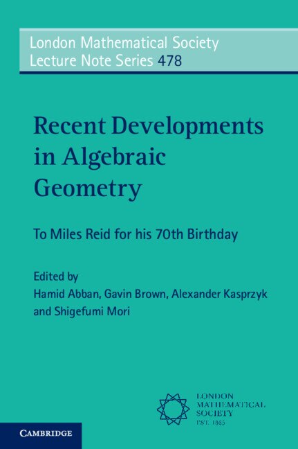 Front cover_Recent Developments in Algebraic Geometry