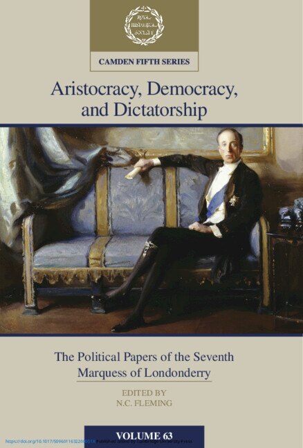 Front cover_Aristocracy, Democracy and Dictatorship: Volume 63