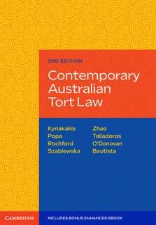 Front cover_Contemporary Australian Tort Law
