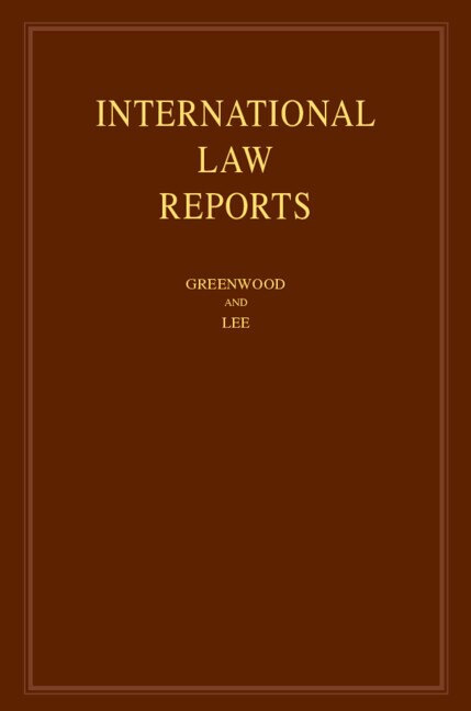 Couverture_International Law Reports: Volume 206