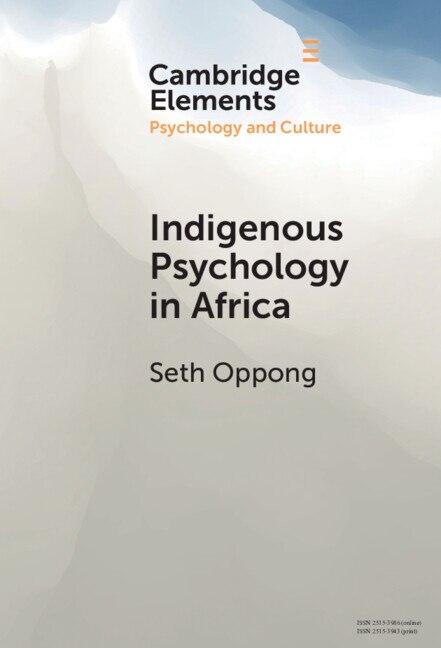 Front cover_Indigenous Psychology in Africa