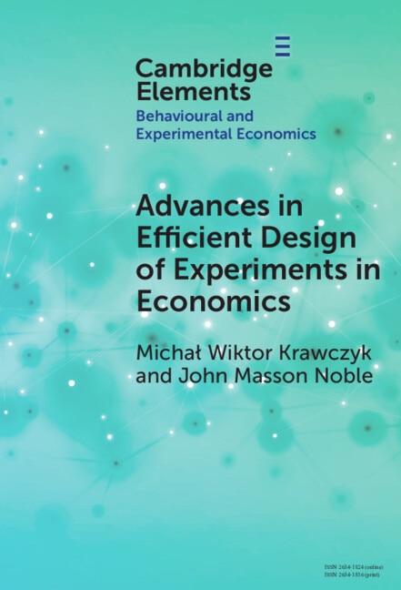 Couverture_Advances in Efficient Design of Experiments in Economics