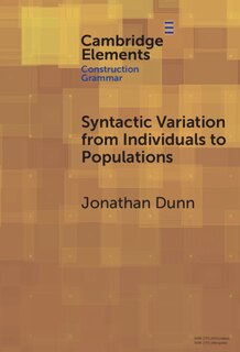 Couverture_Syntactic Variation from Individuals to Populations