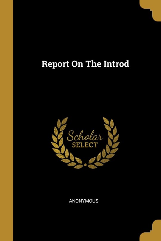 Couverture_Report On The Introd