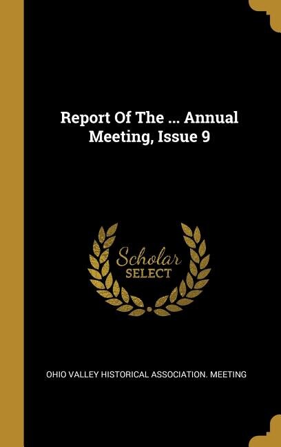 Couverture_Report Of The ... Annual Meeting, Issue 9