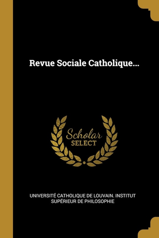 Couverture_Revue Sociale Catholique...