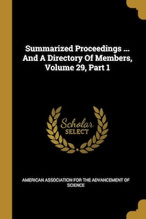 Front cover_Summarized Proceedings ... And A Directory Of Members, Volume 29, Part 1