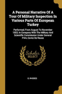 Front cover_A Personal Narrative Of A Tour Of Military Inspection In Various Parts Of European Turkey