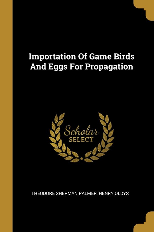 Front cover_Importation Of Game Birds And Eggs For Propagation