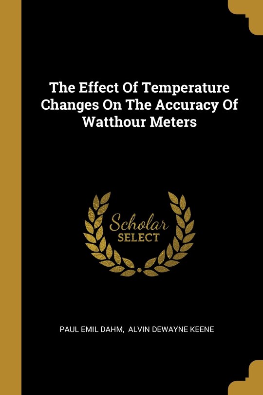 Front cover_The Effect Of Temperature Changes On The Accuracy Of Watthour Meters