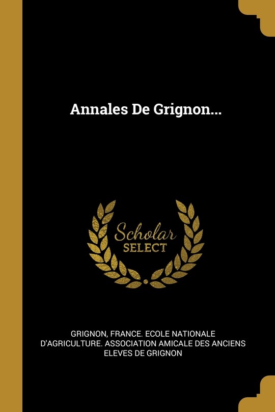 Front cover_Annales De Grignon...
