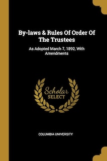 Front cover_By-laws & Rules Of Order Of The Trustees