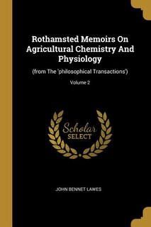 Couverture_Rothamsted Memoirs On Agricultural Chemistry And Physiology