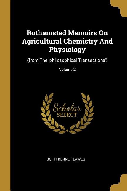 Couverture_Rothamsted Memoirs On Agricultural Chemistry And Physiology