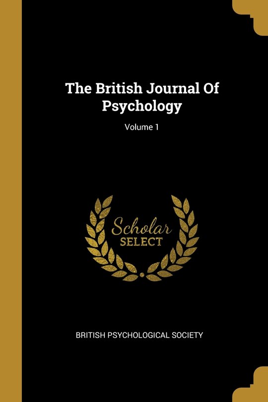 Front cover_The British Journal Of Psychology; Volume 1