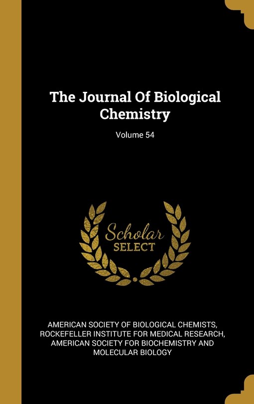 Front cover_The Journal Of Biological Chemistry; Volume 54