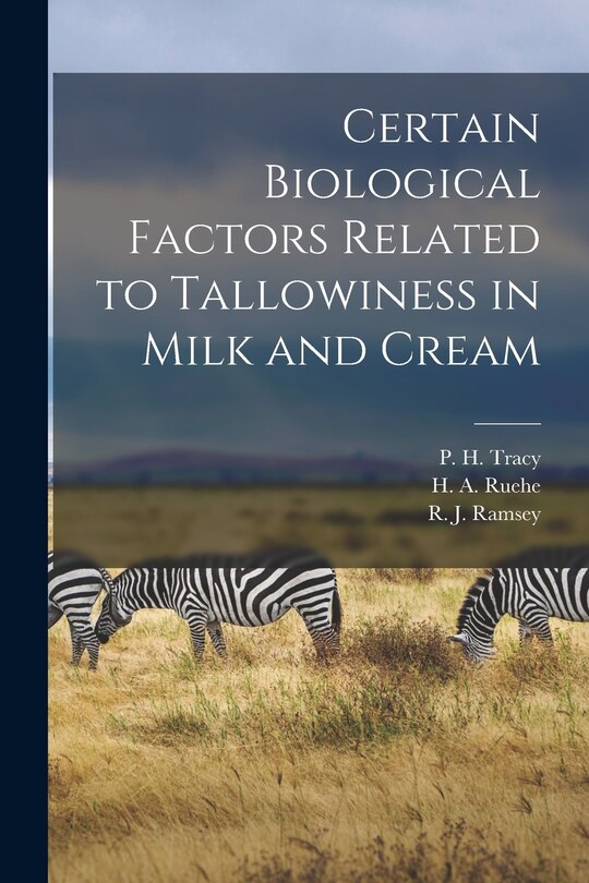 Couverture_Certain Biological Factors Related to Tallowiness in Milk and Cream