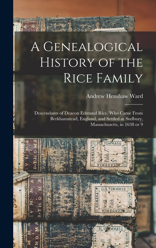 Front cover_A Genealogical History of the Rice Family