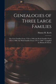 Front cover_Genealogies of Three Large Families