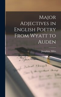 Couverture_Major Adjectives in English Poetry From Wyatt to Auden