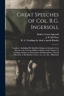 Front cover_Great Speeches of Col. R.G. Ingersoll