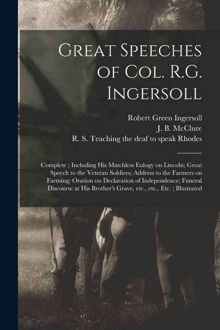 Front cover_Great Speeches of Col. R.G. Ingersoll