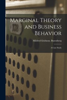 Couverture_Marginal Theory and Business Behavior
