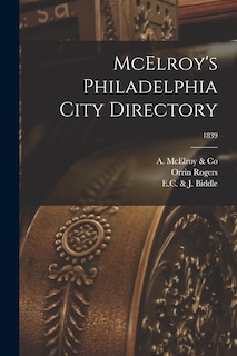 Front cover_McElroy's Philadelphia City Directory; 1839