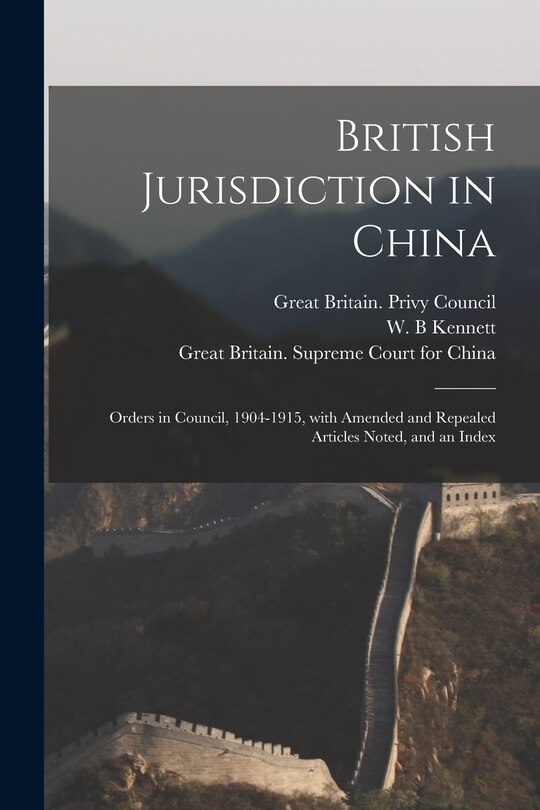 Couverture_British Jurisdiction in China