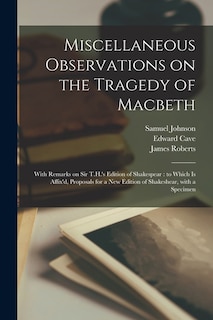 Front cover_Miscellaneous Observations on the Tragedy of Macbeth