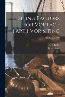 Couverture_Siting Factors for Vortac - Part I Vor Siting; NBS Report 7227