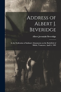 Front cover_Address of Albert J. Beveridge