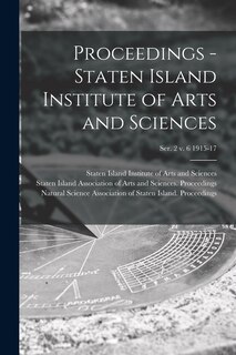 Couverture_Proceedings - Staten Island Institute of Arts and Sciences; Ser. 2 v. 6 1915-17