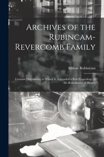 Couverture_Archives of the Rubincam-Revercomb Family