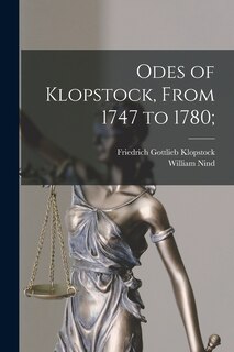 Couverture_Odes of Klopstock, From 1747 to 1780;