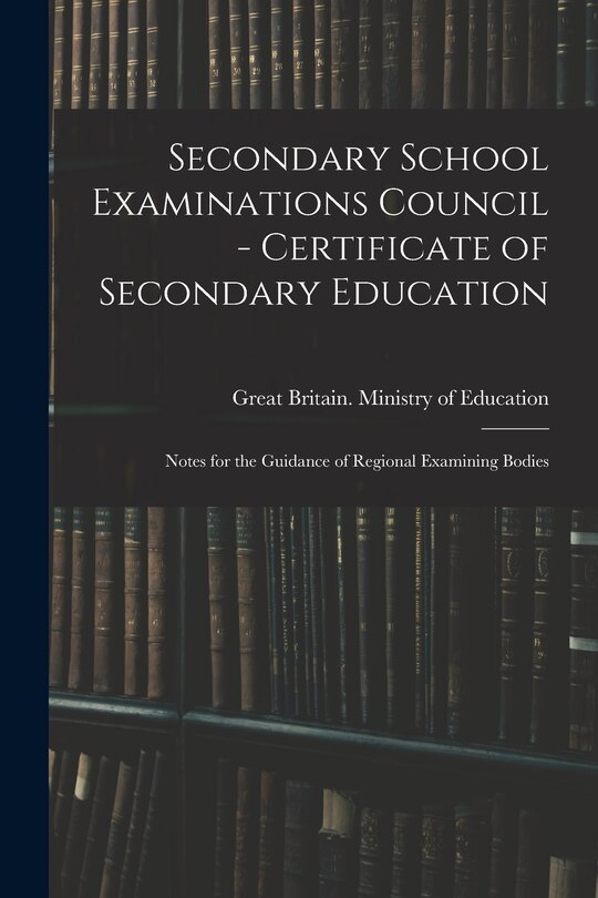 Front cover_Secondary School Examinations Council - Certificate of Secondary Education