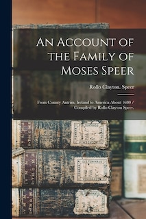 Couverture_An Account of the Family of Moses Speer