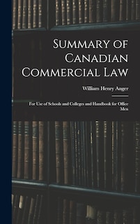 Couverture_Summary of Canadian Commercial Law