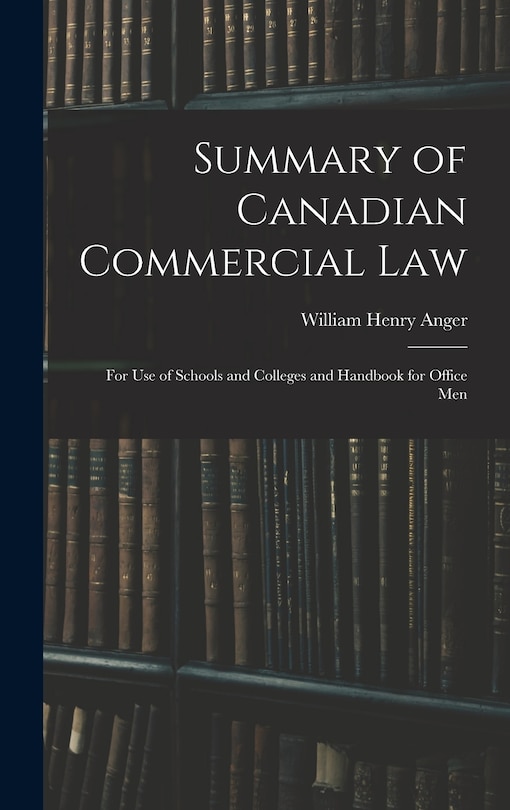 Couverture_Summary of Canadian Commercial Law