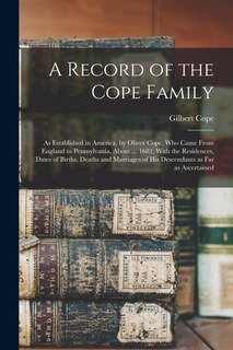 Couverture_A Record of the Cope Family