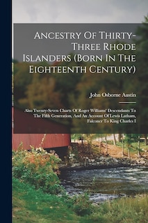 Couverture_Ancestry Of Thirty-three Rhode Islanders (born In The Eighteenth Century)
