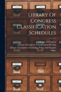 Couverture_Library Of Congress Classification Schedules