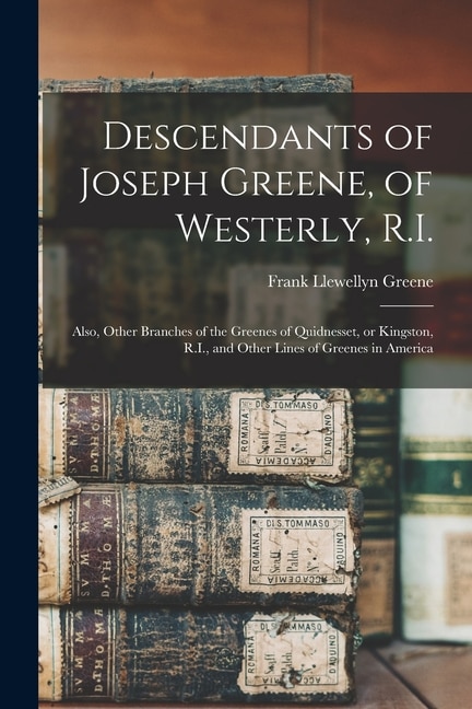 Couverture_Descendants of Joseph Greene, of Westerly, R.I.