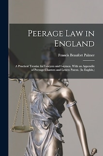 Front cover_Peerage Law in England
