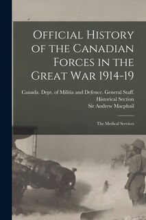 Front cover_Official History of the Canadian Forces in the Great war 1914-19