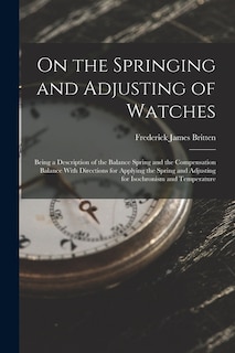 Couverture_On the Springing and Adjusting of Watches