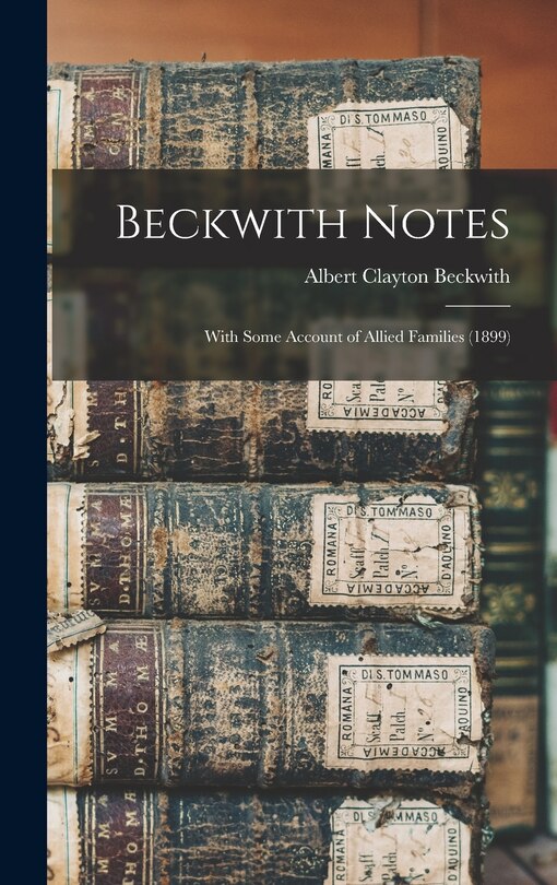 Front cover_Beckwith Notes