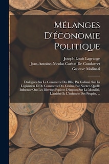 Front cover_Mélanges D'économie Politique